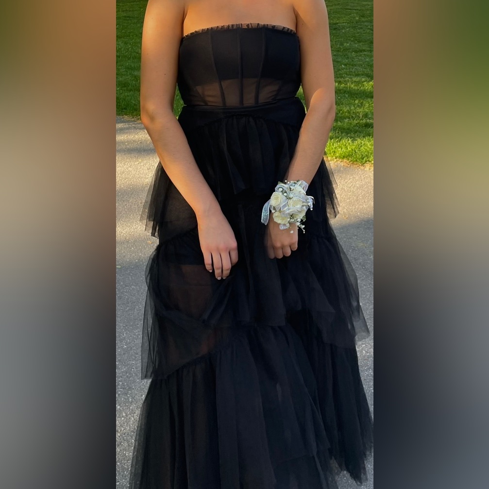Betsy & Adam | Dresses | Betsy And Adam Long Mesh Corset Gown Black |  Poshmark